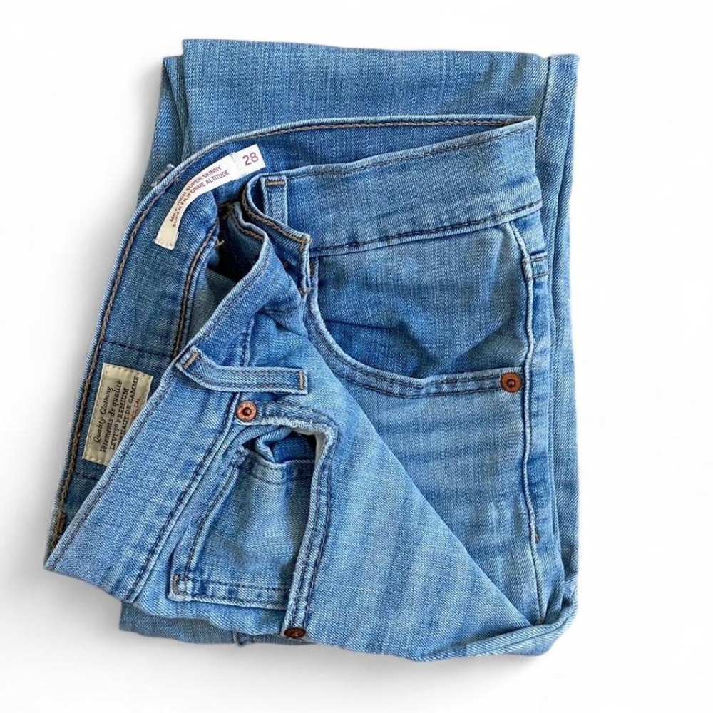 Levi's Mile High skinny jeans 28W x 30L medium blue - Picture 6 of 8